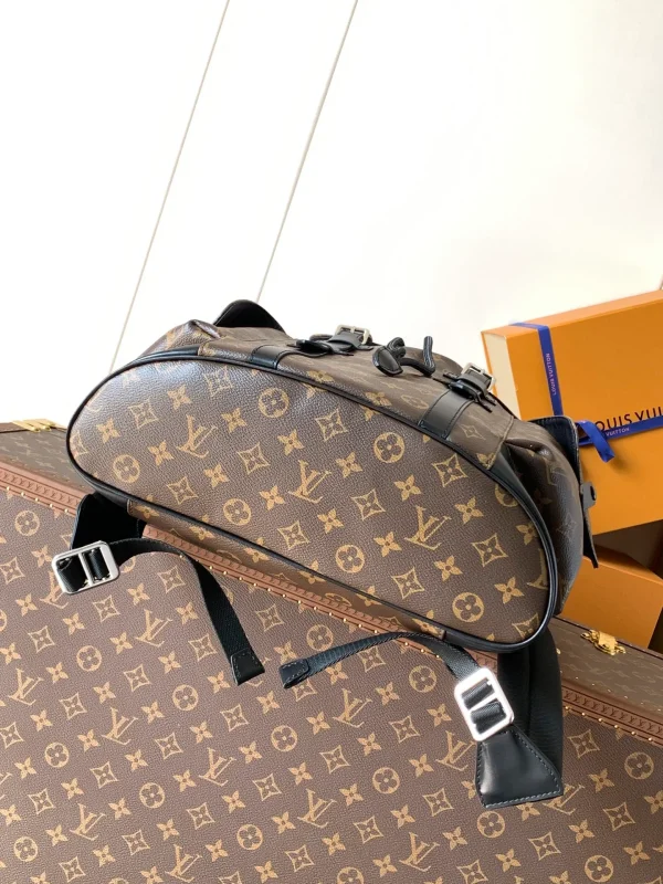 Christopher MM Backpack - Luxury Monogram Macassar Canvas Brown - Image 5