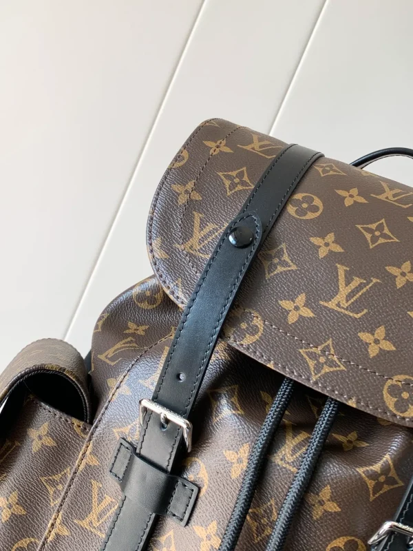 Christopher MM Backpack - Luxury Monogram Macassar Canvas Brown - Image 6