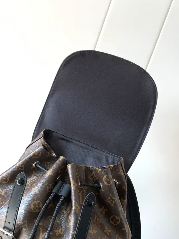 Christopher MM Backpack - Luxury Monogram Macassar Canvas Brown - Image 8