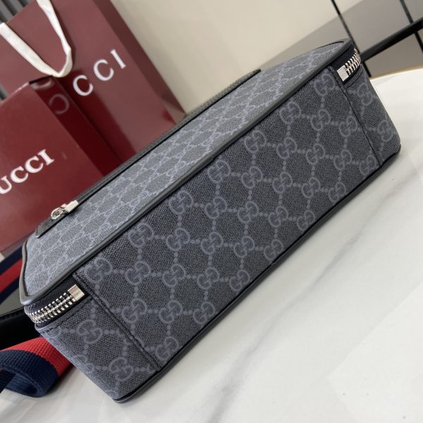 GG Black medium crossbody bag in black GG Supreme - Image 5