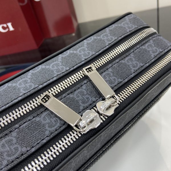 GG Black medium crossbody bag in black GG Supreme - Image 7