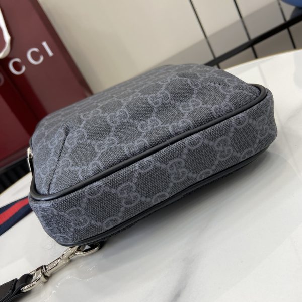 GG Black sling backpack in GG Supreme - Image 5