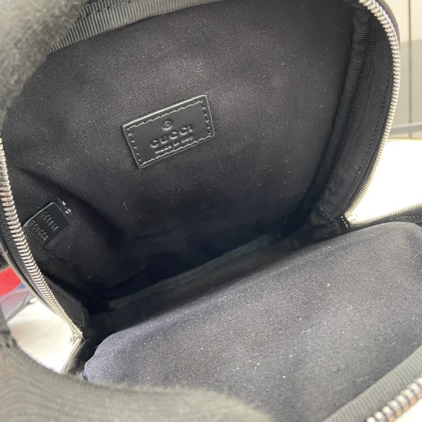 GG Black sling backpack in GG Supreme - Image 6