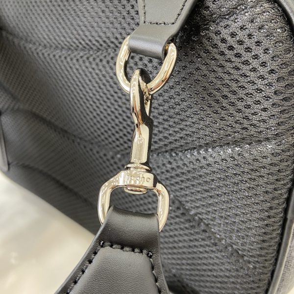 GG Black sling backpack in GG Supreme - Image 7