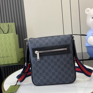 GG Black small messenger bag in black GG Supreme