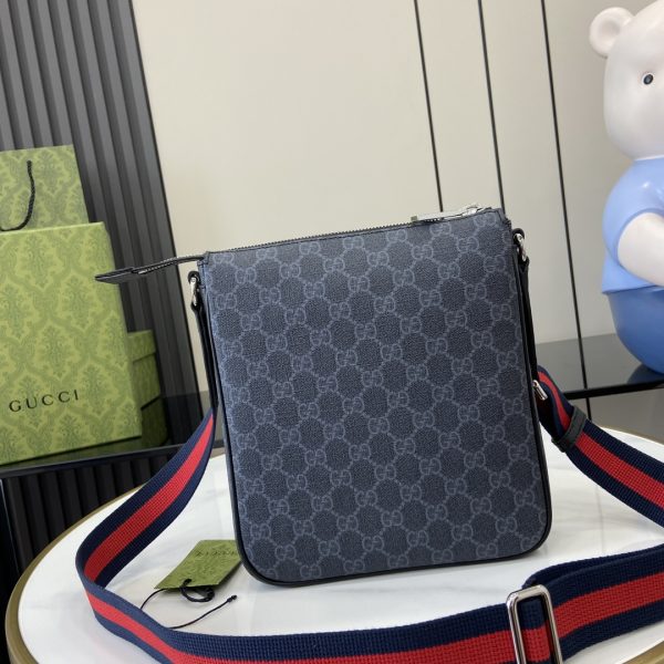 GG Black small messenger bag in black GG Supreme - Image 4