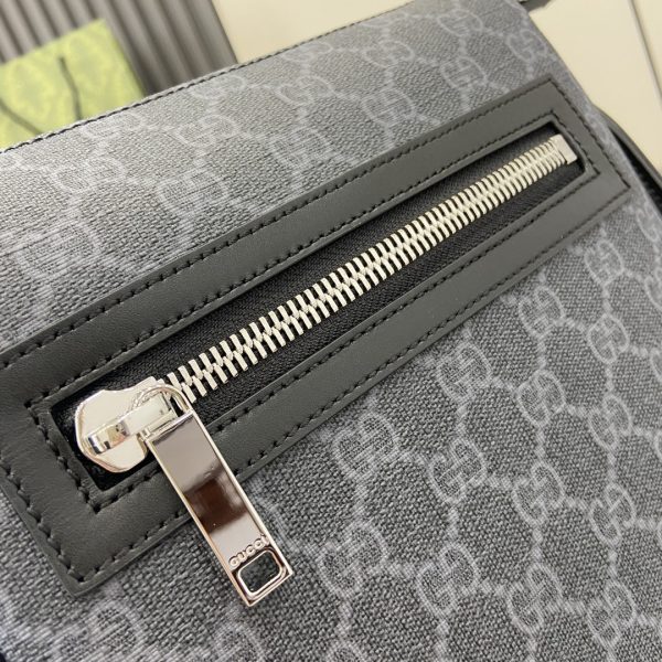 GG Black small messenger bag in black GG Supreme - Image 6