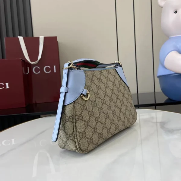 GG Emblem small shoulder bag in Beige GG Canvas - Image 4