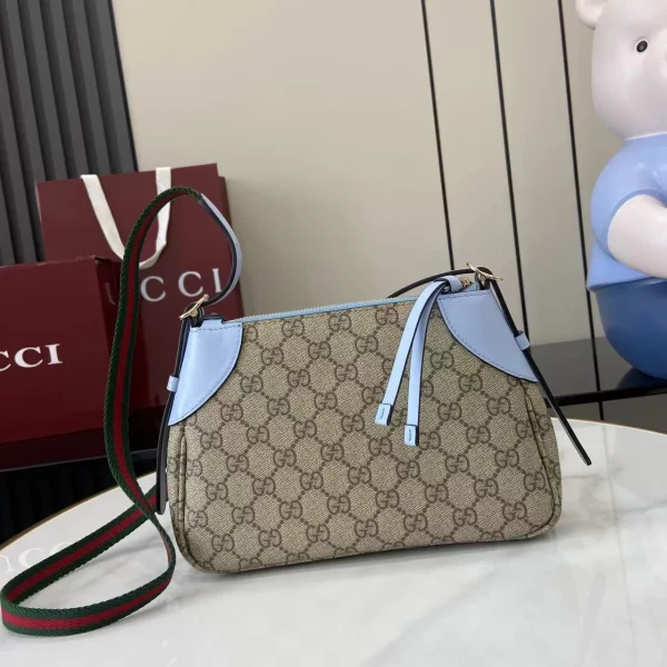 GG Emblem small shoulder bag in Beige GG Canvas - Image 5