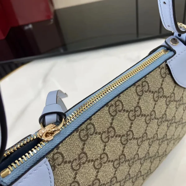 GG Emblem small shoulder bag in Beige GG Canvas - Image 9