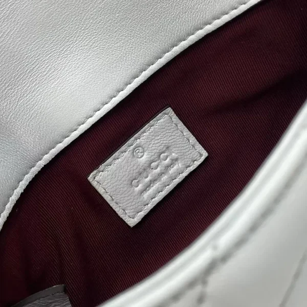 GG Marmont mini shoulder bag in white leather - Image 10