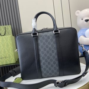 GG Supreme medium briefcase in Black GG Canvas
