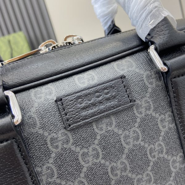 GG Supreme medium briefcase in Black GG Canvas - Image 6