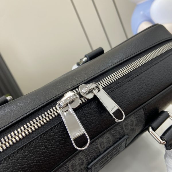 GG Supreme medium briefcase in Black GG Canvas - Image 7
