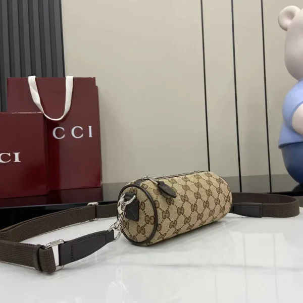 GG canvas mini bag in beige and brown GG canvas - Image 4