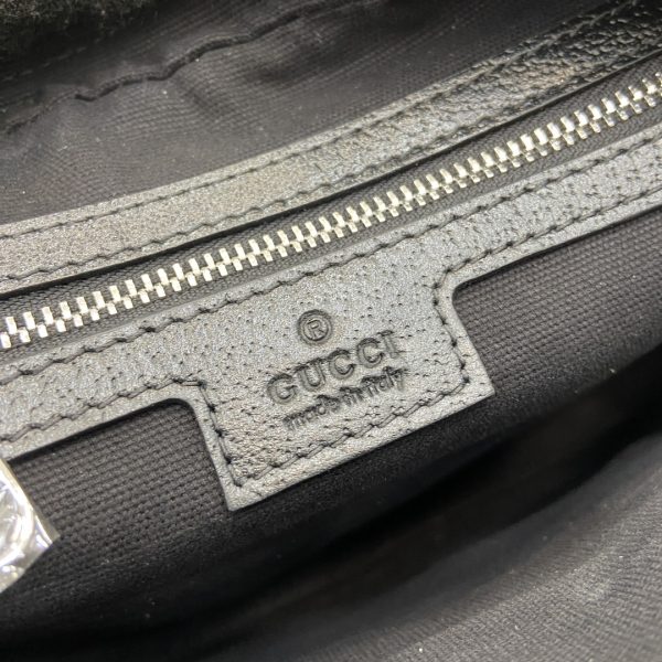 Gucci Black GG Supreme Canvas Black Leather Small Messenger - Image 9