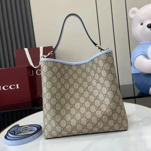 Gucci Gg Emblem Leather-Trimmed Printed Coated