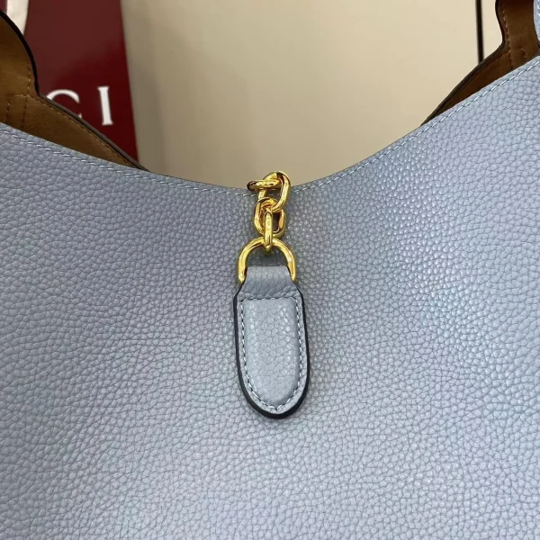 Gucci Softbit Medium Top Handle Bag in Dusty Blue Leather - Image 12