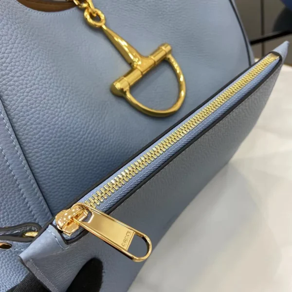 Gucci Softbit Medium Top Handle Bag in Dusty Blue Leather - Image 9