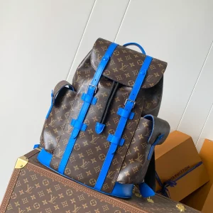 LOUIS VUITTON Christopher MM Monogram Macassar Canvas 'Brown Blue'