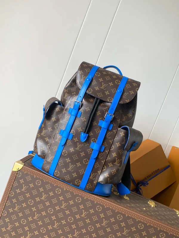 LOUIS VUITTON Christopher MM Monogram Macassar Canvas 'Brown Blue'