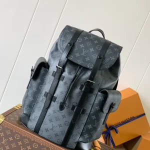 LOUIS VUITTON Damier Graphite Christopher MM Back Pack Black