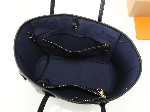 LOUIS VUITTON Empreinte Monogram Giant Neverfull MM Black - Image 5
