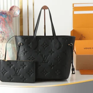 LOUIS VUITTON Empreinte Monogram Giant Neverfull MM Black