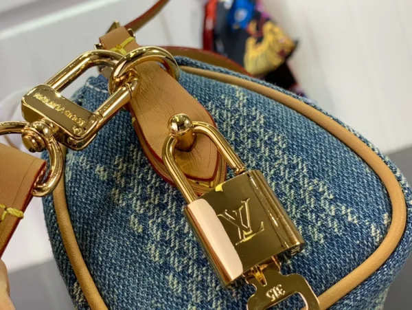 LOUIS VUITTON SPEEDY 18 BANDOULIERE DAMIER DENIM 3D BLUE DENIM - Image 2