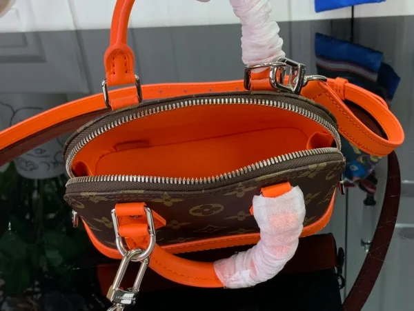 LV Alma BB Bag Brown & Orange Bag - Image 4