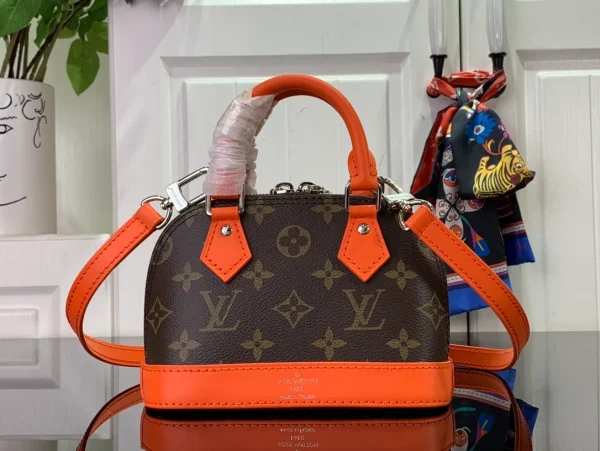 LV Alma BB Bag Brown & Orange Bag - Image 7