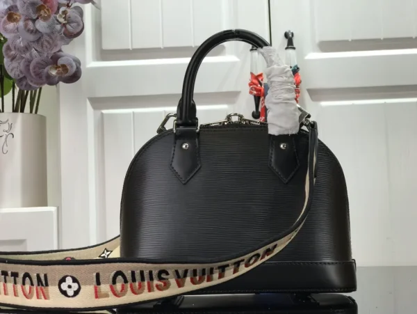 Louis Vuitton Alma BB Jacquard Strap Black Epi Calfskin Shoulder Bag Leather - Image 4