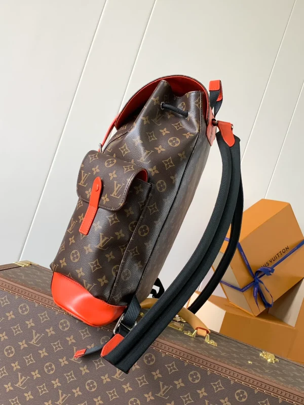 Louis Vuitton Christopher MM Colormania Orange in Monogram Macassar Coated Canvas with Silver-tone - Image 3