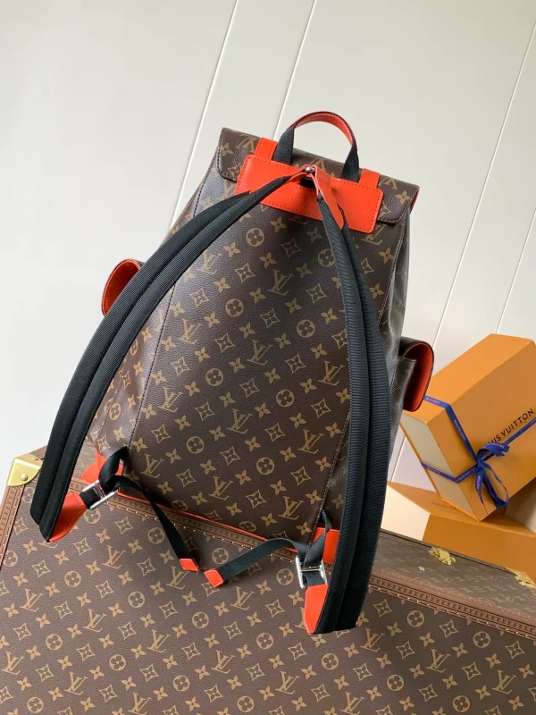 Louis Vuitton Christopher MM Colormania Orange in Monogram Macassar Coated Canvas with Silver-tone - Image 4