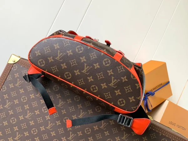 Louis Vuitton Christopher MM Colormania Orange in Monogram Macassar Coated Canvas with Silver-tone - Image 5