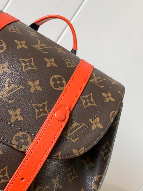 Louis Vuitton Christopher MM Colormania Orange in Monogram Macassar Coated Canvas with Silver-tone - Image 6