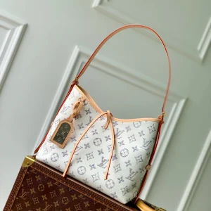 Louis Vuitton LV CarryAll PM Beige Cloth