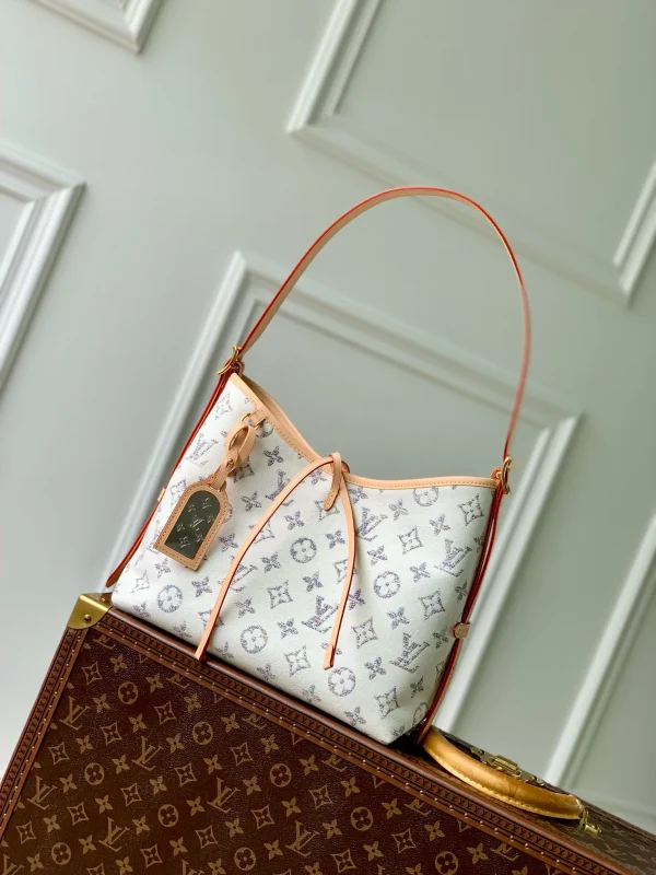 Louis Vuitton LV CarryAll PM Beige Cloth