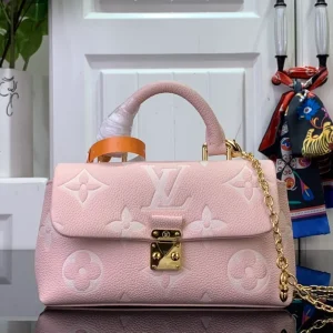 Louis Vuitton Marshmallow Rosebud in Embossed Grained Cowhide Leather with Gold-tone