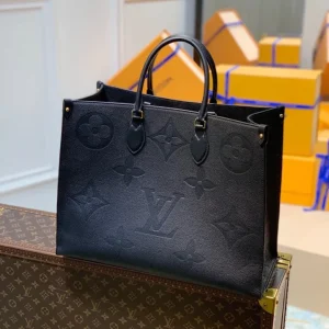 Louis Vuitton OnTheGo Tote MM Black Leather