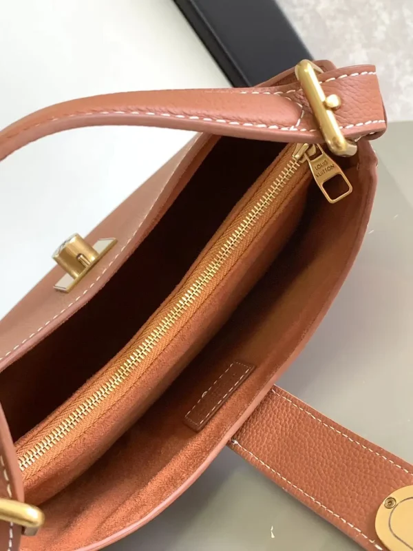 Luxury Calfskin Leather Crescent Shoulder Bag - Image 9