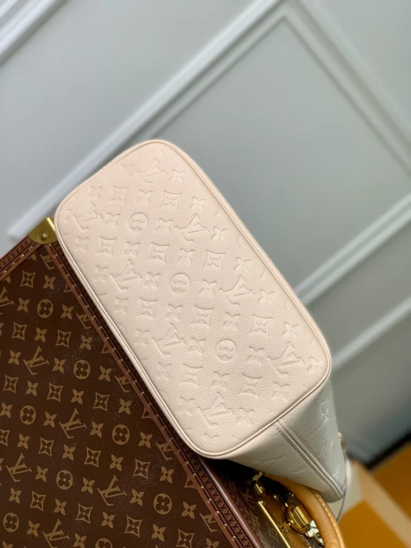 Neverfull MM Tote Bag Luxury Monogram Empreinte Leather Beige - Image 6