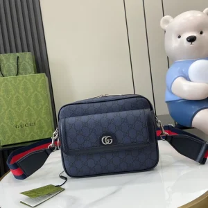 Ophidia small crossbodybag in Blue GG Canvas