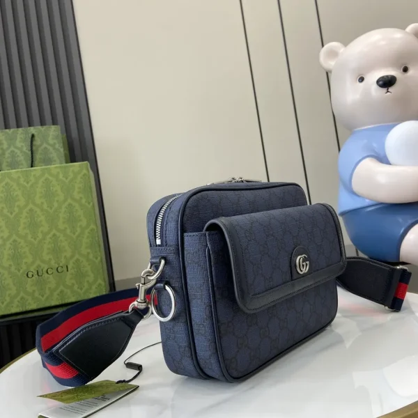 Ophidia small crossbodybag in Blue GG Canvas - Image 6