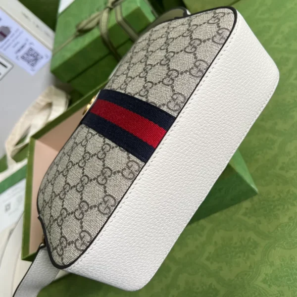 Beige Gucci GG Supreme Ophidia Crossbody Bag - Image 5