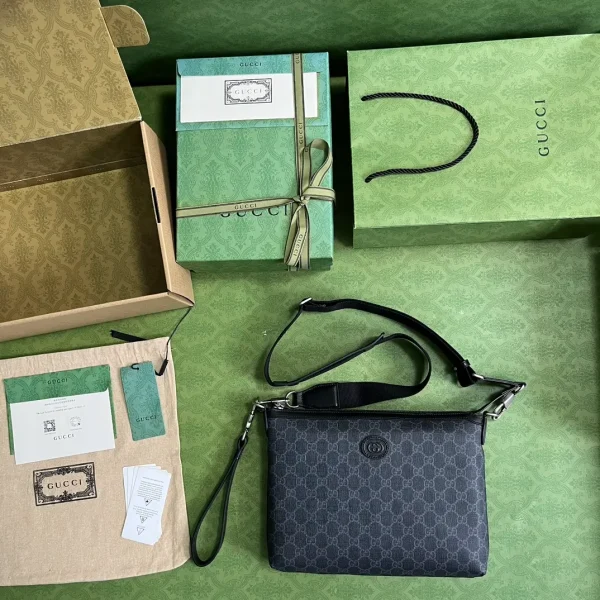 Bi-color small pouch in Black GG Canvas - Image 2