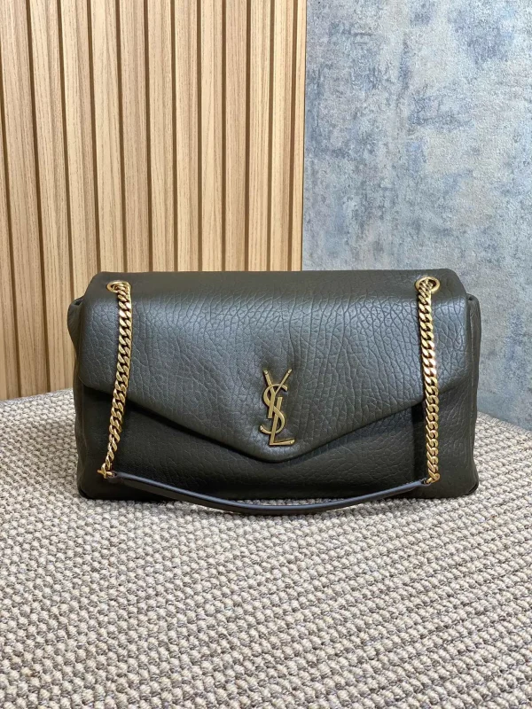 CALYPSO 36 CHAIN BAG IN DARK GREEN LAMBSKIN