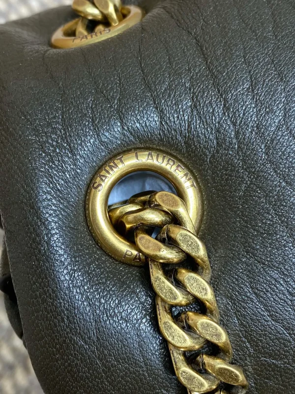 CALYPSO 36 CHAIN BAG IN DARK GREEN LAMBSKIN - Image 8