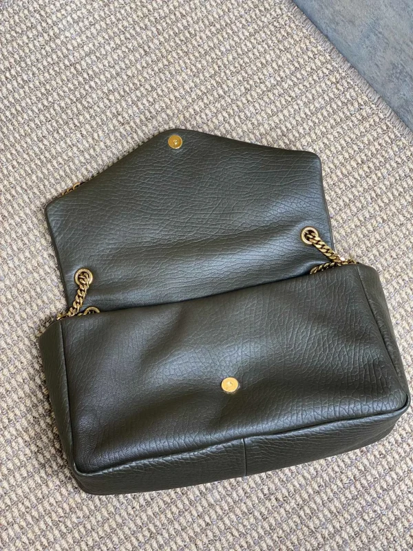 CALYPSO 36 CHAIN BAG IN DARK GREEN LAMBSKIN - Image 9