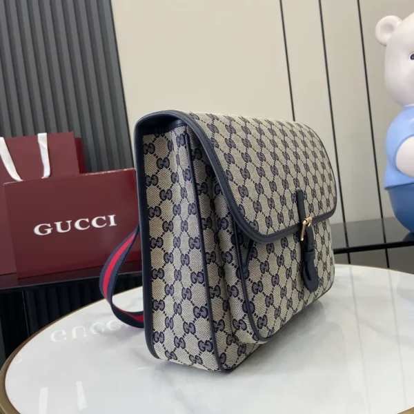 Children's GG canvas messenger bag in Blue Beige - Image 11